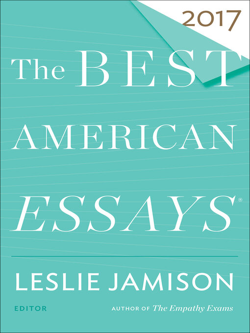 Cover image for The Best American Essays 2017
